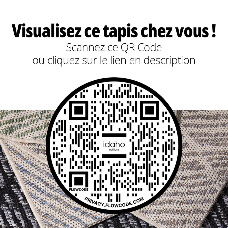 Tapis tissé d'extérieur Mozambique noir Idaho - Déco du jardin à reims