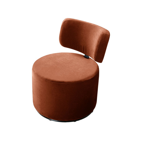 Fauteuil SITS en velours Mokka coloris rust avec pied pivotant - Vue de dessus I Axodeco.fr