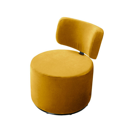 Fauteuil SITS en velours Mokka coloris yellow avec pied pivotant - Vue de dessus I Axodeco.fr