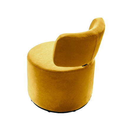 Fauteuil SITS en velours Mokka coloris yellow avec pied pivotant - Vue de dos I Axodeco.fr