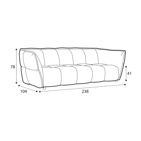 Canapé SITS 3 places en velours chenillé Clyde - Dimensions I Axodeco.fr