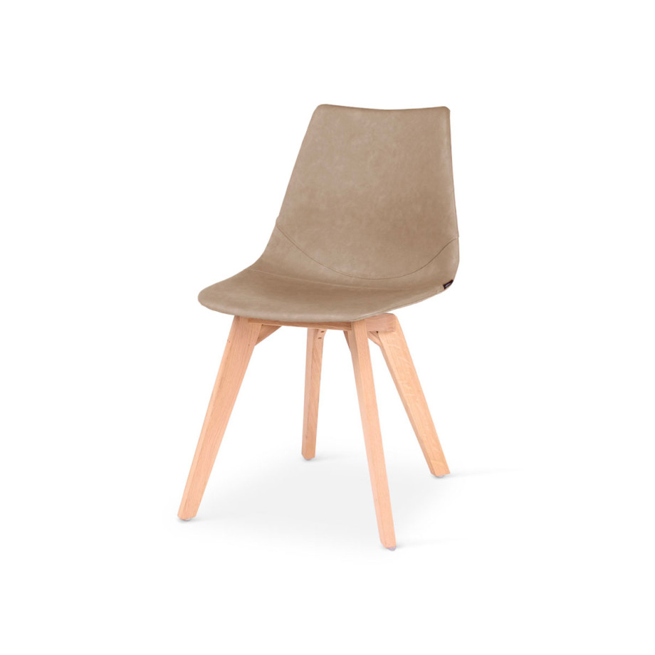 Lot de 2 chaises Hapy CASTLE LINE avec pieds bois coloris Beige I Axodeco.fr
