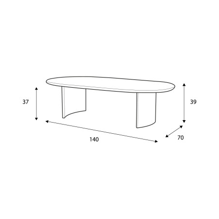 Table basse en chêne Nona CASTLE LINE, dimensions I Axodeco.fr