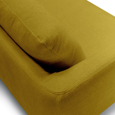 Canapé SITS 2 places en tissu chenille Moa coloris warm yellow avec pieds bois - Zoom matière n°1 I Axodeco.fr