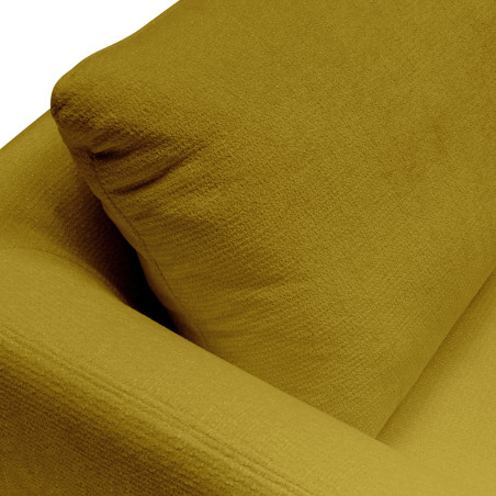 Canapé SITS 2 places en tissu chenille Moa coloris warm yellow avec pieds bois - Zoom matière n°2 I Axodeco.fr