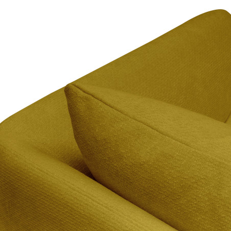 Canapé SITS 2 places en tissu chenille Moa coloris warm yellow avec pieds bois - Zoom matière n°3 I Axodeco.fr