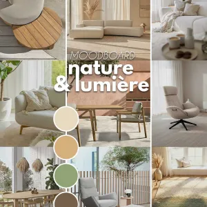 🌿 Moodboard Nature & Lumière 🌿

Le printemps s’invite dans votre intérieur et votre extérieur avec une palette douce, des matières...
