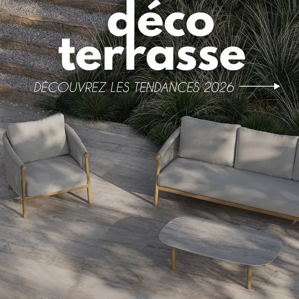 ☀️ Tendances déco terrasse 2026

En 2026, les tendances mettent à l’honneur des ambiances naturelles et du mobilier conçu pour s’adapter... Galerie Instagram